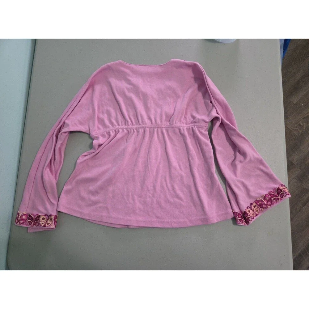 American Girl Pink Butterfly Long Sleeve Top Shirt Size Medium 10/12